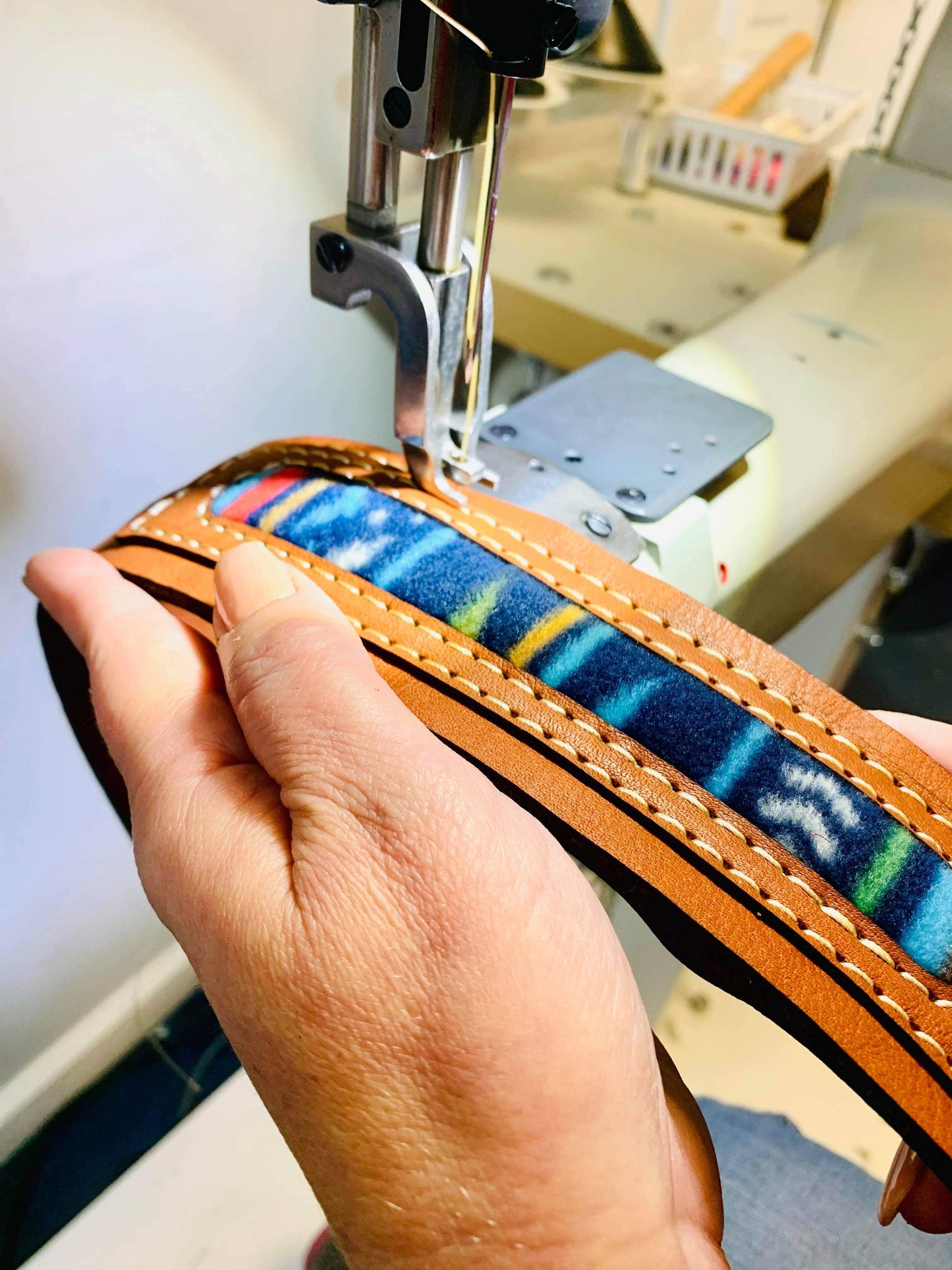 "Aztec" Personalized Handmade Full Grain Leather Guitar Strap