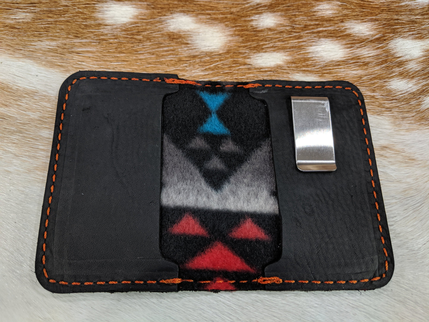 Handcrafted Bowfishing Prayer Cross Genuine Leather Wallet