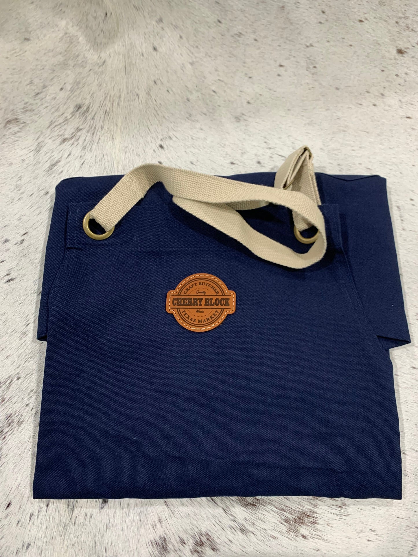 Handmade Custom Apron with Monogrammed Leather Patch