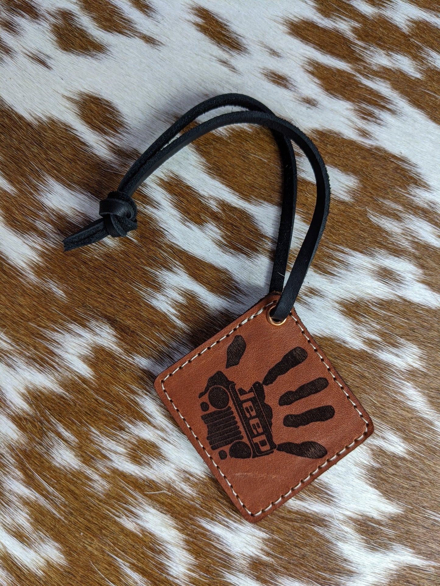 Premium Handcrafted Leather Jeep Wave Key Chain