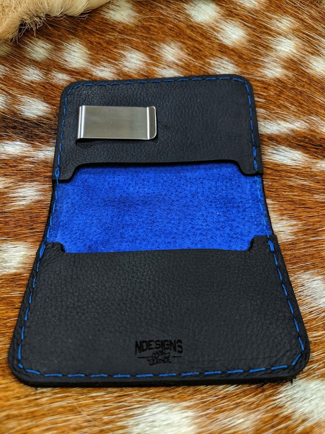 Handcrafted Thin Blue Line Premium Leather Wallet