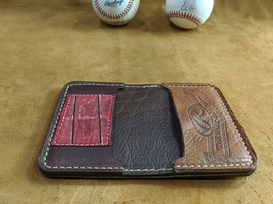 Handcrafted Rawlings Baseball Leather Wallet from Authentic Gloves