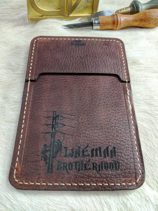 Handcrafted Lineman Brotherhood Premium Leather Wallet