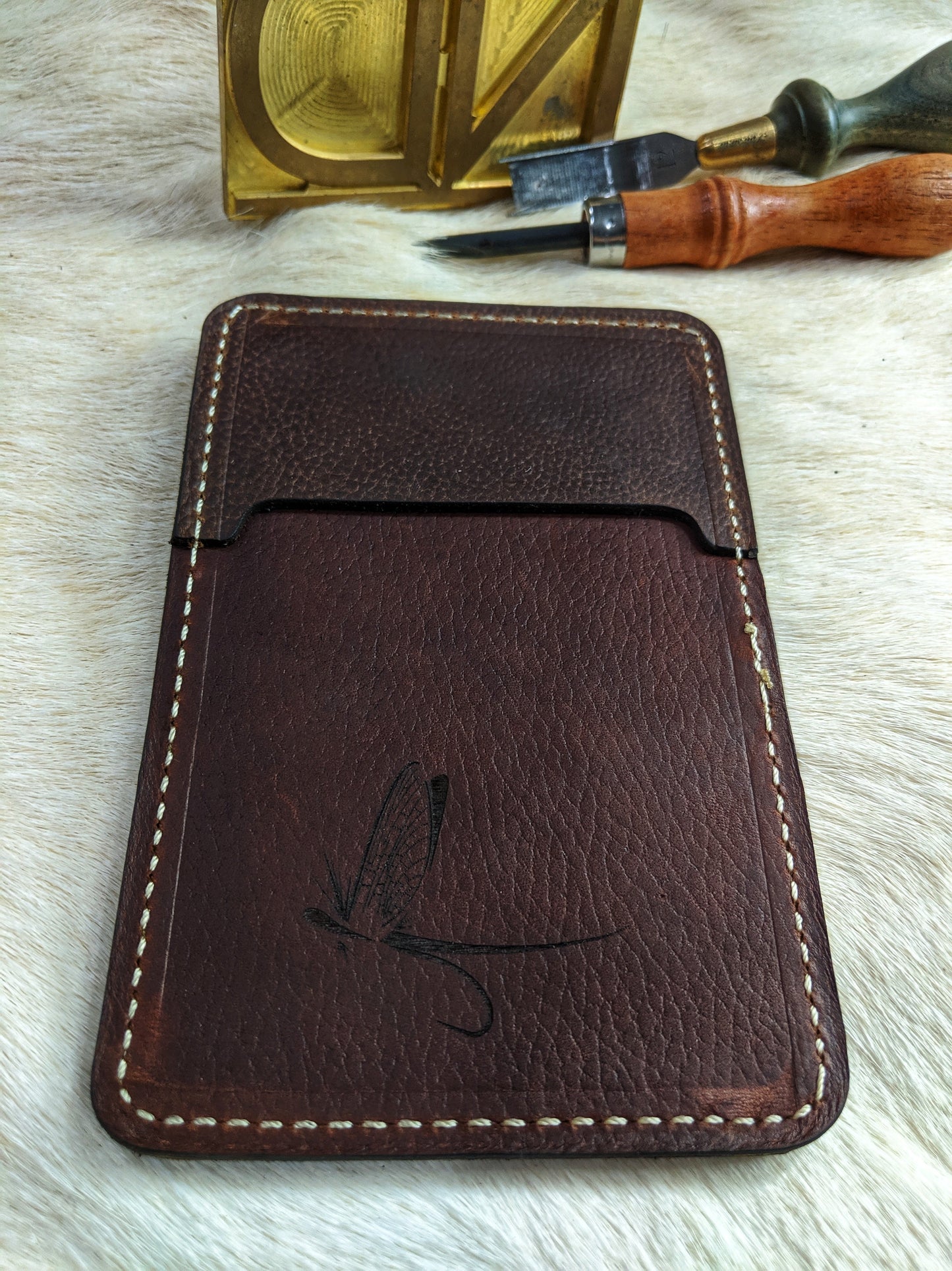 Handmade High-Quality Dry Fly Leather Wallet for Men