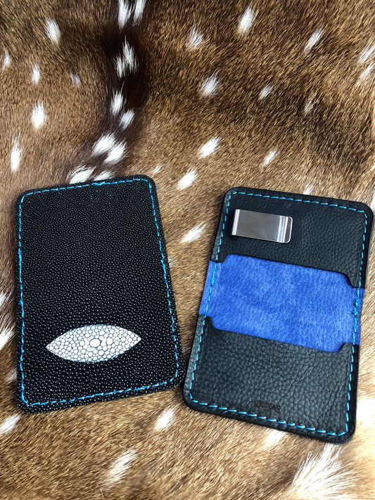 Handcrafted Premium Stingray Leather Wallet with Eye Design