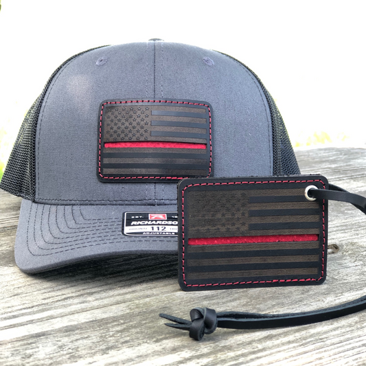 Custom Thin Red Line Hat and Keychain Set